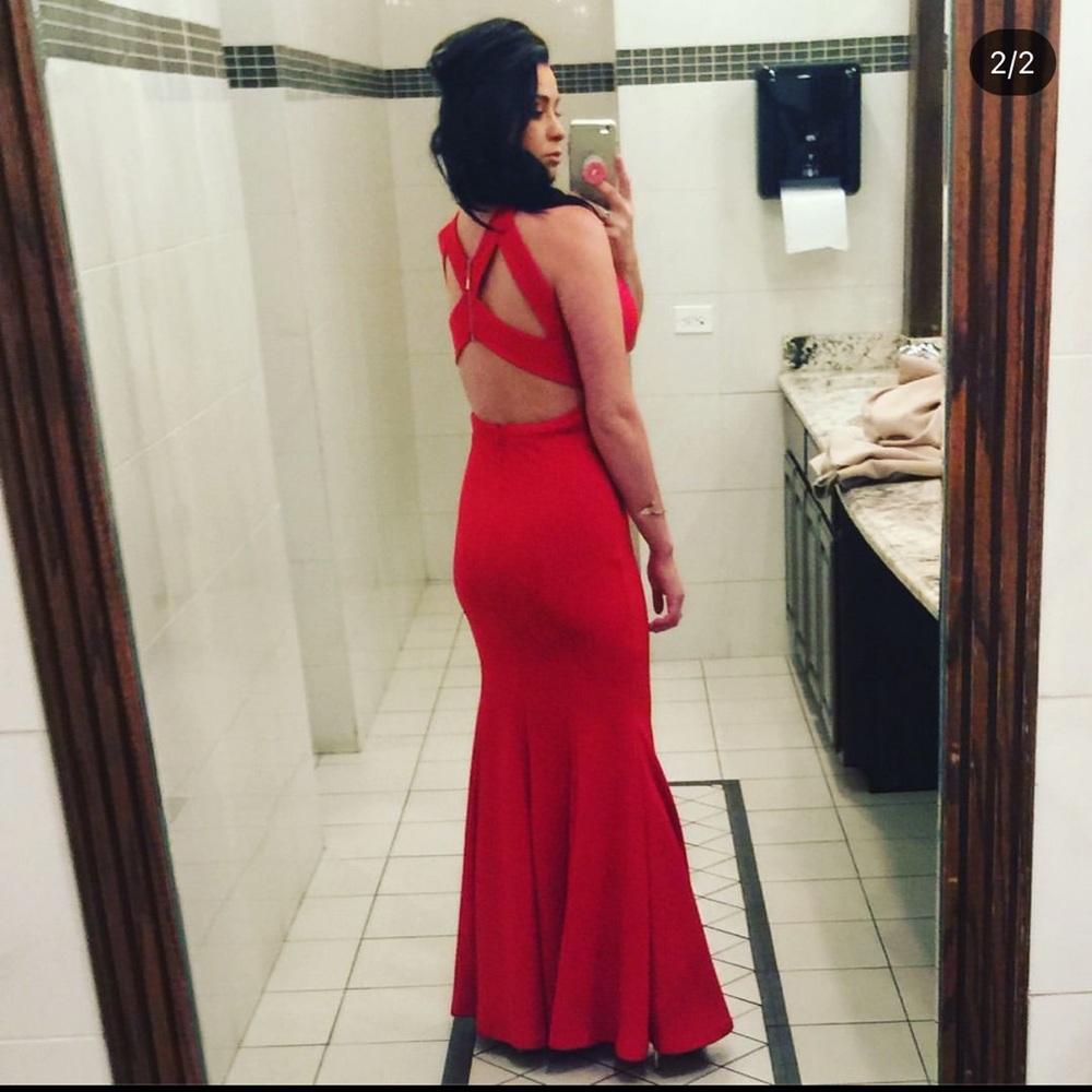 Red long dress